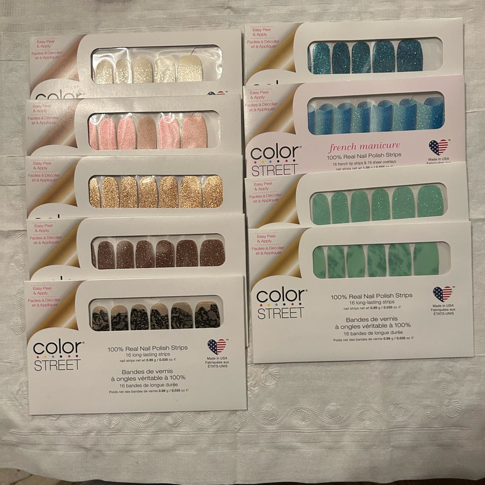LOT of 13 Color Street Nail Polish Strips - Glitter and Neutral Collection